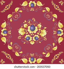 Seamless pattern with a flower ornament