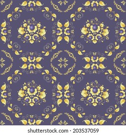 Seamless pattern with a flower ornament