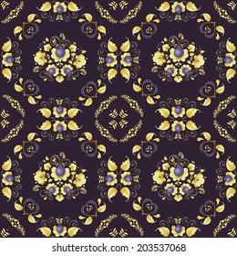 Seamless pattern with a flower ornament