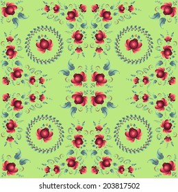 Seamless pattern with a flower ornament
