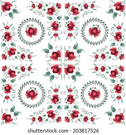 Seamless pattern with a flower ornament