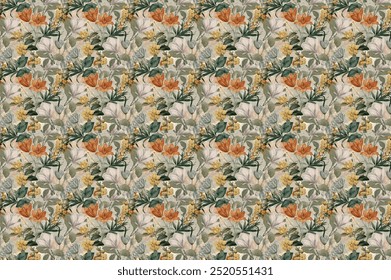 Seamless pattern with flower  and repeated  for all print .Vector