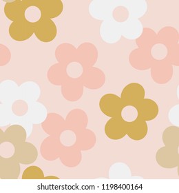 Seamless pattern of flower shapes