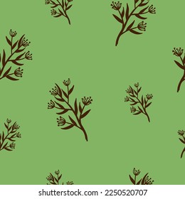 Seamless pattern with Flower Silhouette.Vector illustration.