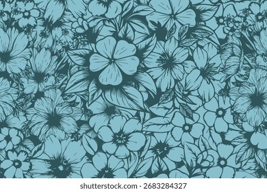 seamless pattern flower sketch background