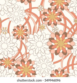 Seamless pattern  flower .  Trendy print.  pattern for design of sketches of the flowers. Vintage.