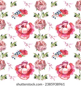 Seamless pattern. Pattern flower. Vector illustration in a watercolor style. Use printed materials, signs, objects, websites, maps.