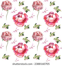 Seamless pattern. Pattern flower. Vector illustration in a watercolor style. Use printed materials, signs, objects, websites, maps.