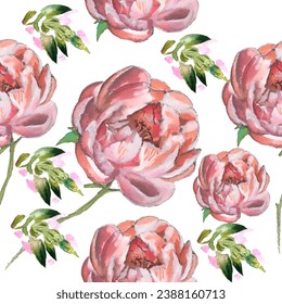 Seamless pattern. Pattern flower. Vector illustration in a watercolor style. Use printed materials, signs, objects, websites, maps.