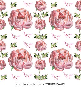 Seamless pattern. Pattern flower. Vector illustration in a watercolor style. Use printed materials, signs, objects, websites, maps.