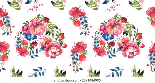 Seamless pattern. Pattern flower. Vector illustration in a watercolor style. Use printed materials, signs, objects, websites, maps.
