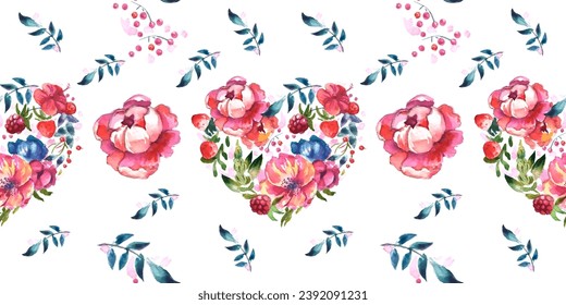 Seamless pattern. Pattern flower. Vector illustration in a watercolor style. Use printed materials, signs, objects, websites, maps.
