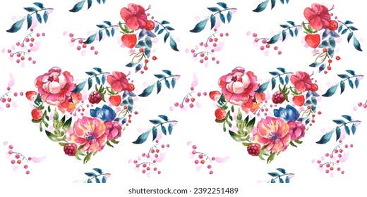 Seamless pattern. Pattern flower. Vector illustration in a watercolor style. Use printed materials, signs, objects, websites, maps.
