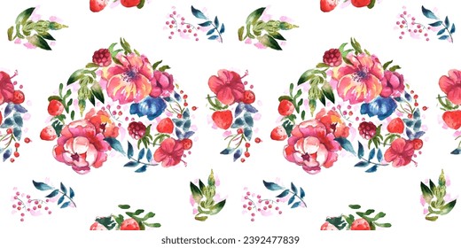 Seamless pattern. Pattern flower. Vector illustration in a watercolor style. Use printed materials, signs, objects, websites, maps.
