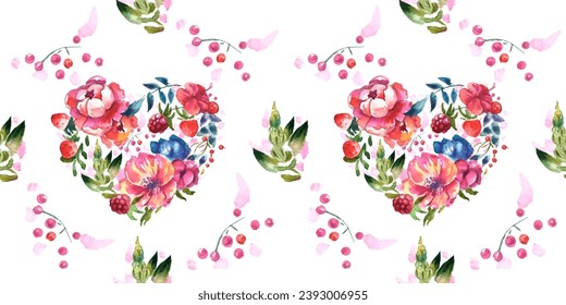 Seamless pattern. Pattern flower. Vector illustration in a watercolor style. Use printed materials, signs, objects, websites, maps.
