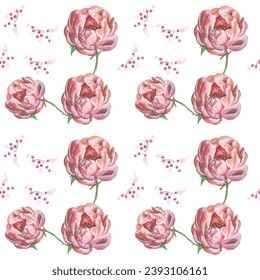 Seamless pattern. Pattern flower. Vector illustration in a watercolor style. Use printed materials, signs, objects, websites, maps