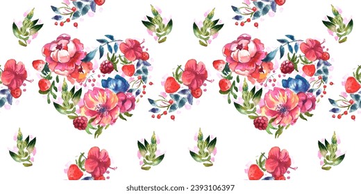 Seamless pattern. Pattern flower. Vector illustration in a watercolor style. Use printed materials, signs, objects, websites, maps.
