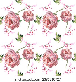 Seamless pattern. Pattern flower. Vector illustration in a watercolor style. Use printed materials, signs, objects, websites, maps