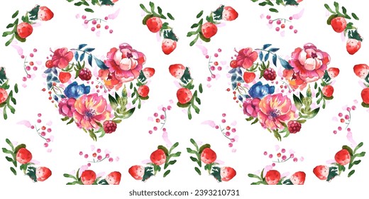 Seamless pattern. Pattern flower. Vector illustration in a watercolor style. Use printed materials, signs, objects, websites, maps.
