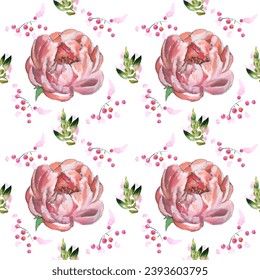 Seamless pattern. Pattern flower. Vector illustration in a watercolor style. Use printed materials, signs, objects, websites, maps