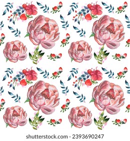 Seamless pattern. Pattern flower. Vector illustration in a watercolor style. Use printed materials, signs, objects, websites, maps