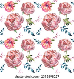 Seamless pattern. Pattern flower. Vector illustration in a watercolor style. Use printed materials, signs, objects, websites, maps