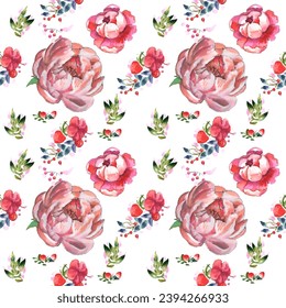 Seamless pattern. Pattern flower. Vector illustration in a watercolor style. Use printed materials, signs, objects, websites, maps.
