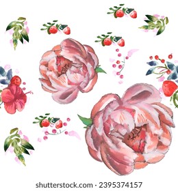 Seamless pattern. Pattern flower. Vector illustration in a watercolor style. Use printed materials, signs, objects, websites, maps.
