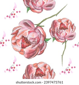 Seamless pattern. Pattern flower. Vector illustration in a watercolor style. Use printed materials, signs, objects, websites, maps.
