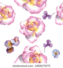 Seamless pattern. Pattern flower. Vector illustration in a watercolor style. Use printed materials, signs, objects, websites, maps.
