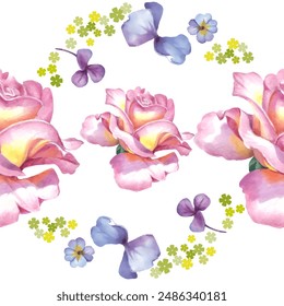 Seamless pattern. Pattern flower. Vector illustration in a watercolor style. Use printed materials, signs, objects, websites, maps.
