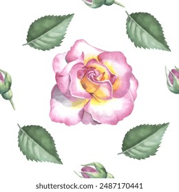 Seamless pattern. Pattern flower. Vector illustration in a watercolor style. Use printed materials, signs, objects, websites, maps.
