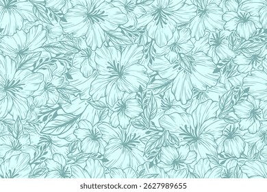 seamless pattern flower vintage sketch background