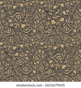 seamless pattern flower vintage sketch background