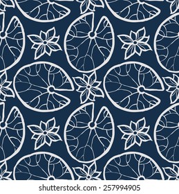 seamless pattern flower water Lily, water lilies with leaves on the water