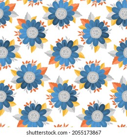 Seamless pattern flower.Elegant floral design.Botanical print. Fashion print. Vector illustration.