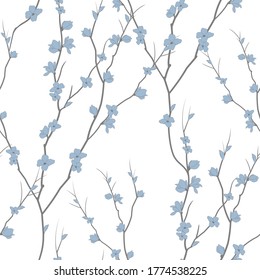 seamless pattern of flowering branches