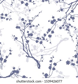 seamless pattern of flowering spring branches