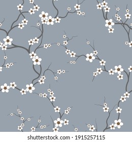 seamless pattern of flowering spring branches