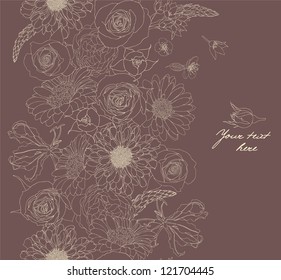 Seamless pattern with flowers