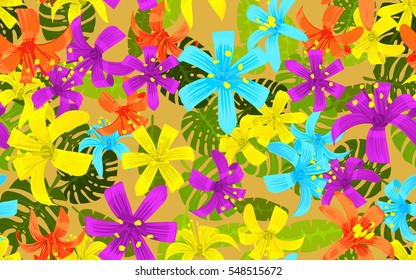 Seamless pattern of flowers.