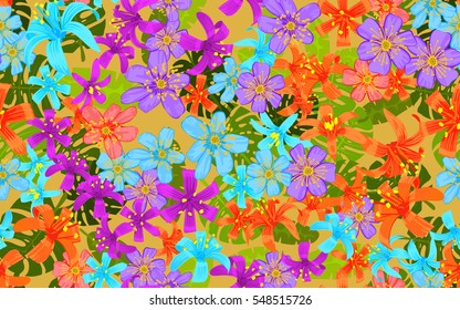 Seamless pattern of flowers.