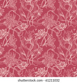 Seamless pattern with flowers