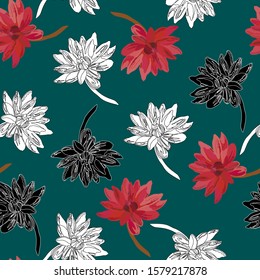 Seamless pattern with flowers. Abstract background texture.