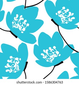 Seamless pattern with flowers. Abstract background texture.