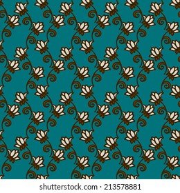 Seamless pattern with flowers. Abstract floral background texture. Fabric design. Wallpaper - vector 