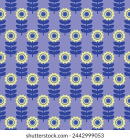 seamless pattern with flowers abstract floral background graphic design print for fabric surface textures wrapping paper vector illustration