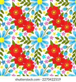 Seamless pattern with flowers, abstract repeating pattern.For paper, cover, fabric, textiles, gift wrapping, advertising, wall art, interior decor. Vector illustration of fashion.