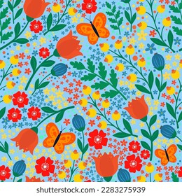 Seamless pattern with flowers, abstract repeating pattern.For paper, cover, fabric, textiles, gift wrapping, advertising, wall art, interior decor. Vector illustration of fashion.