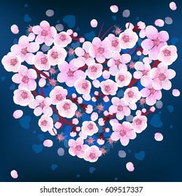 Seamless Pattern with flowers. Apricot, peach, cherry, plum.  Vector illustration. Springtime. flowers. 